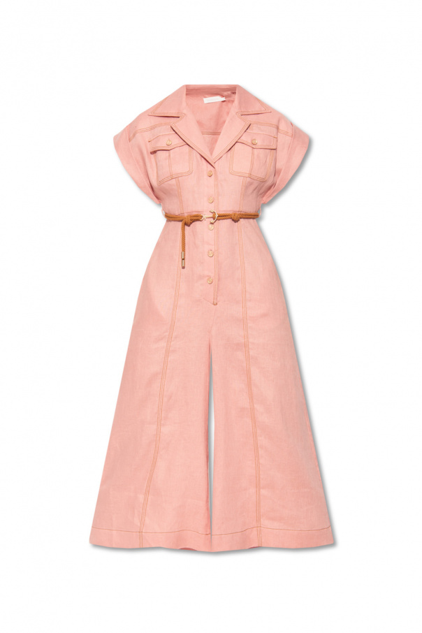 Pink Linen jumpsuit Zimmermann - SchaferandweinerShops